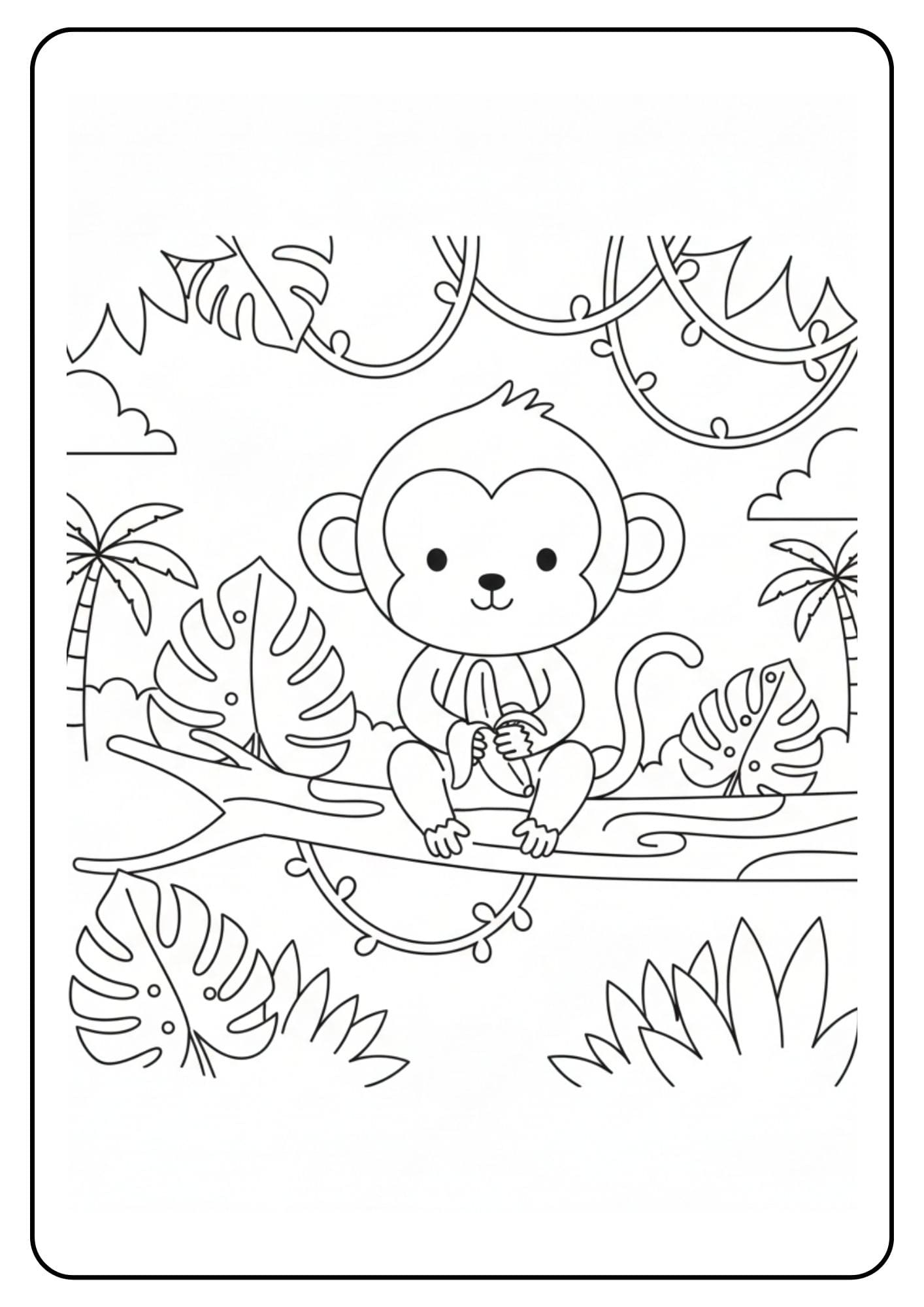 Aap schattig in jungle