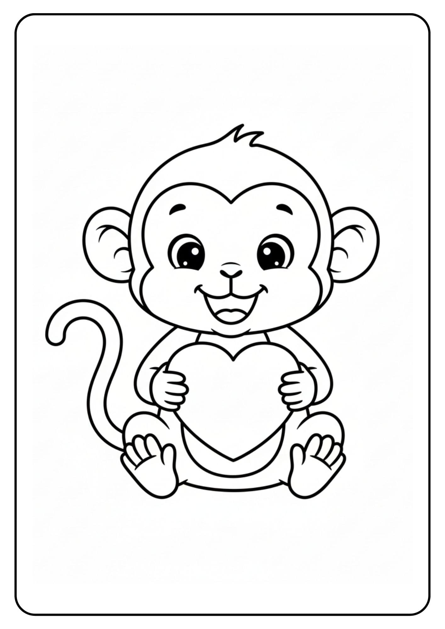 Aap schattig met hartje