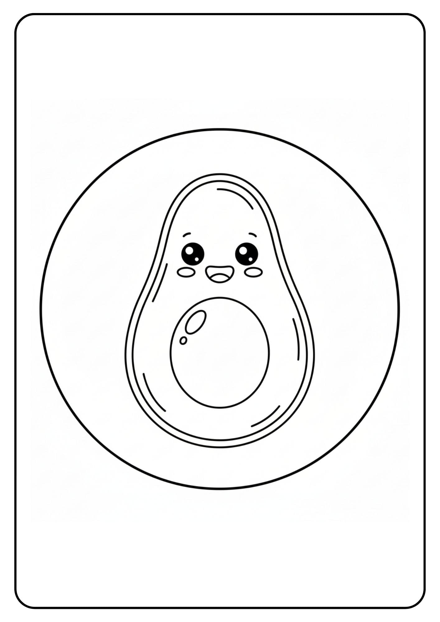 Avocado schattig glimlach