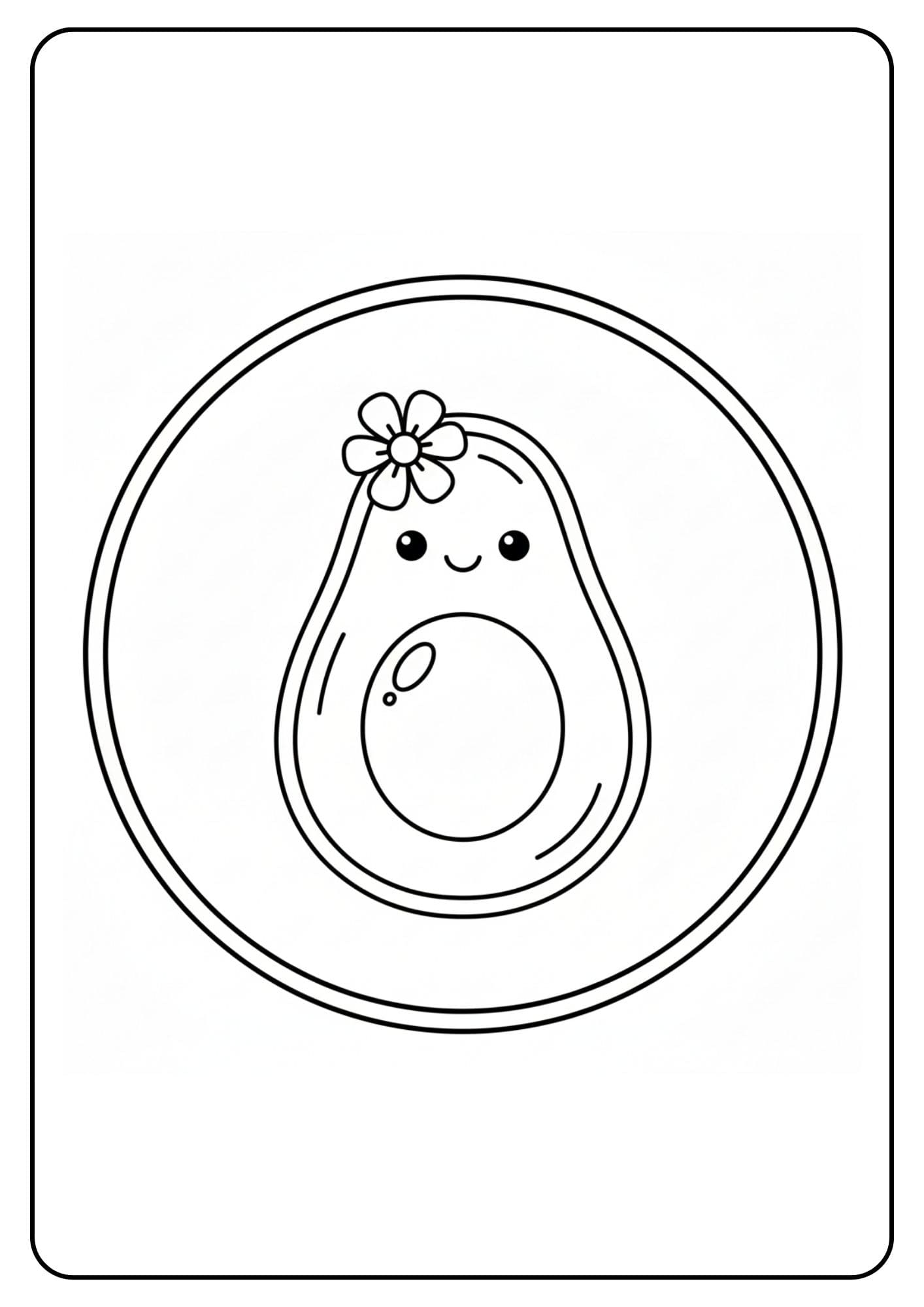 Avocado schattig met bloem