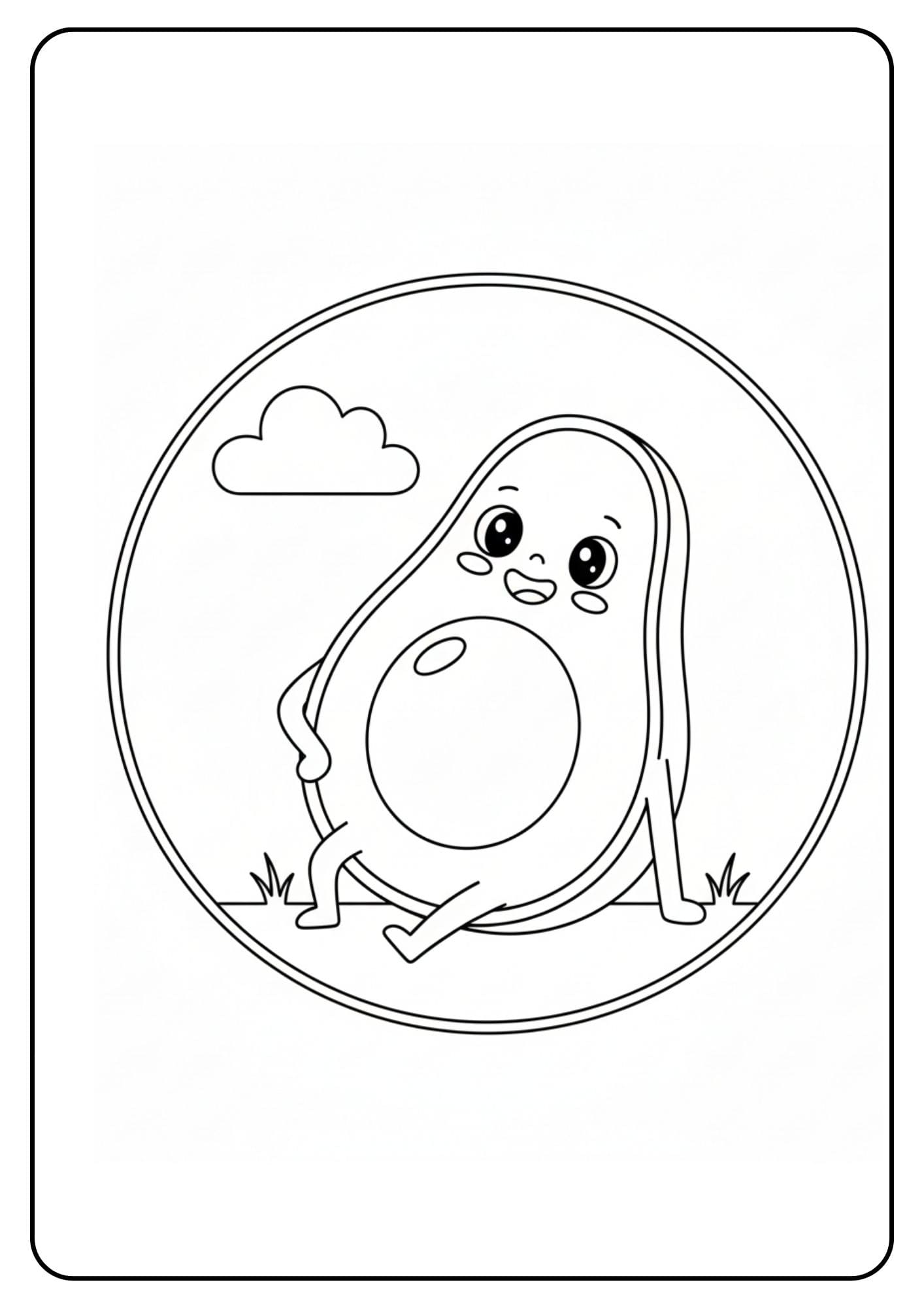 Avocado schattig relax pose