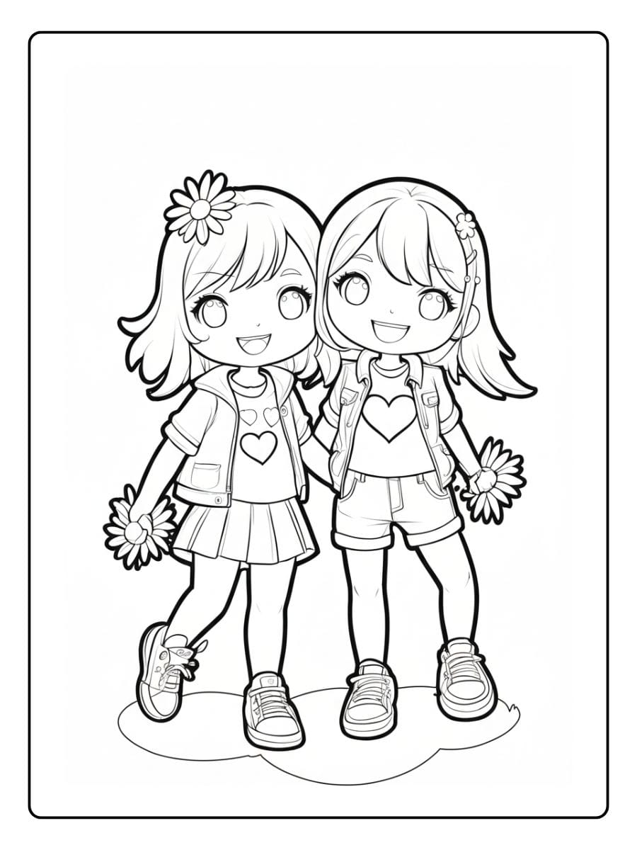 BFF Kleurplaat Schattig (4)
