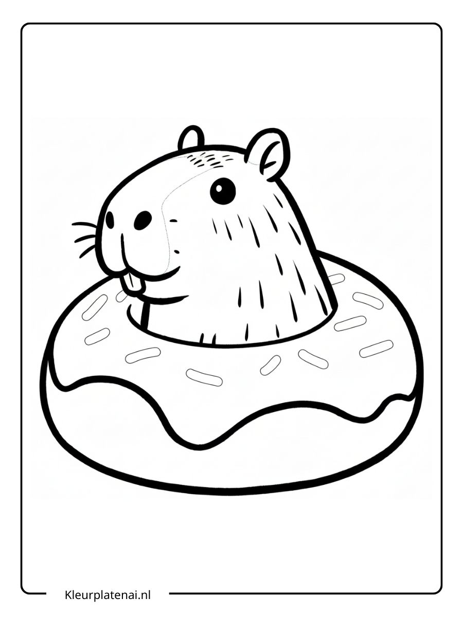 Capybara Kleurplaat Schattig (17)