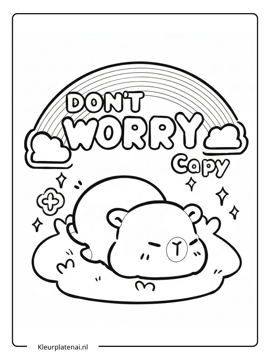 Capybara Kleurplaat Schattig (6)