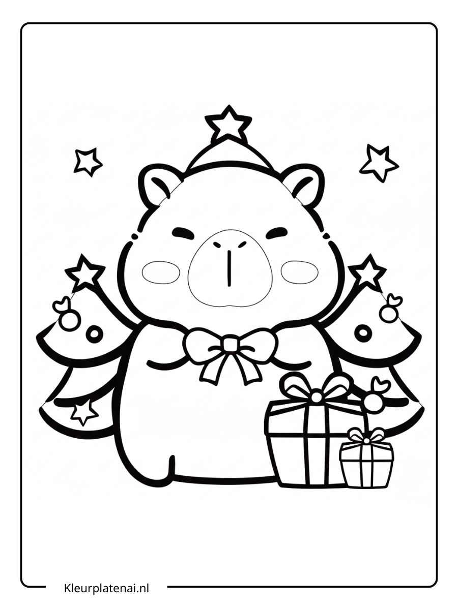 Capybara Kleurplaat Schattig (7)