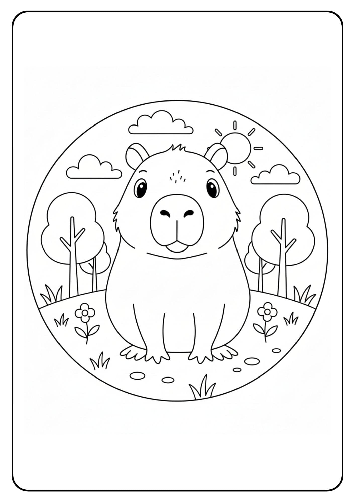 Capybara schattig glimlach