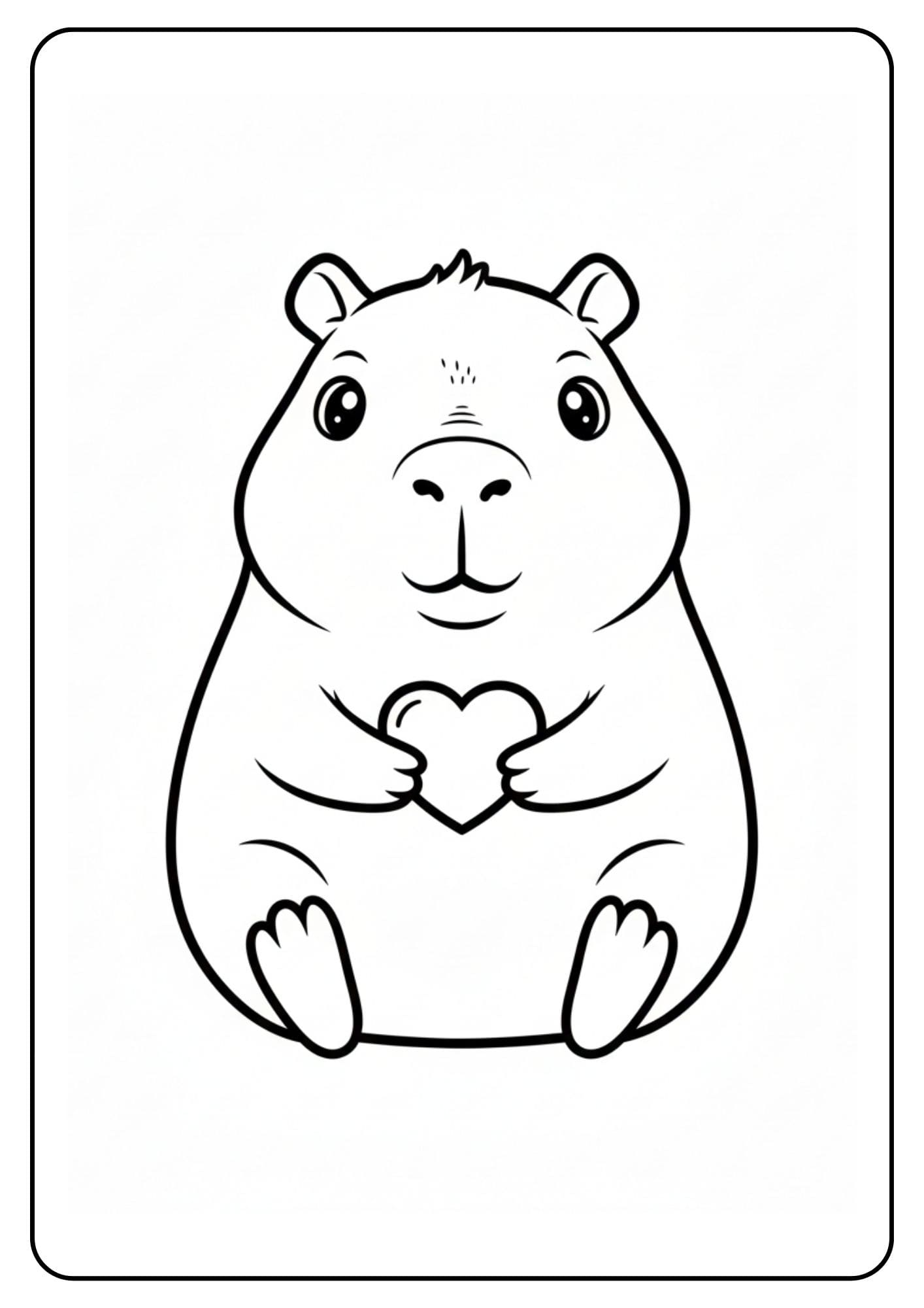 Capybara schattig met hartje