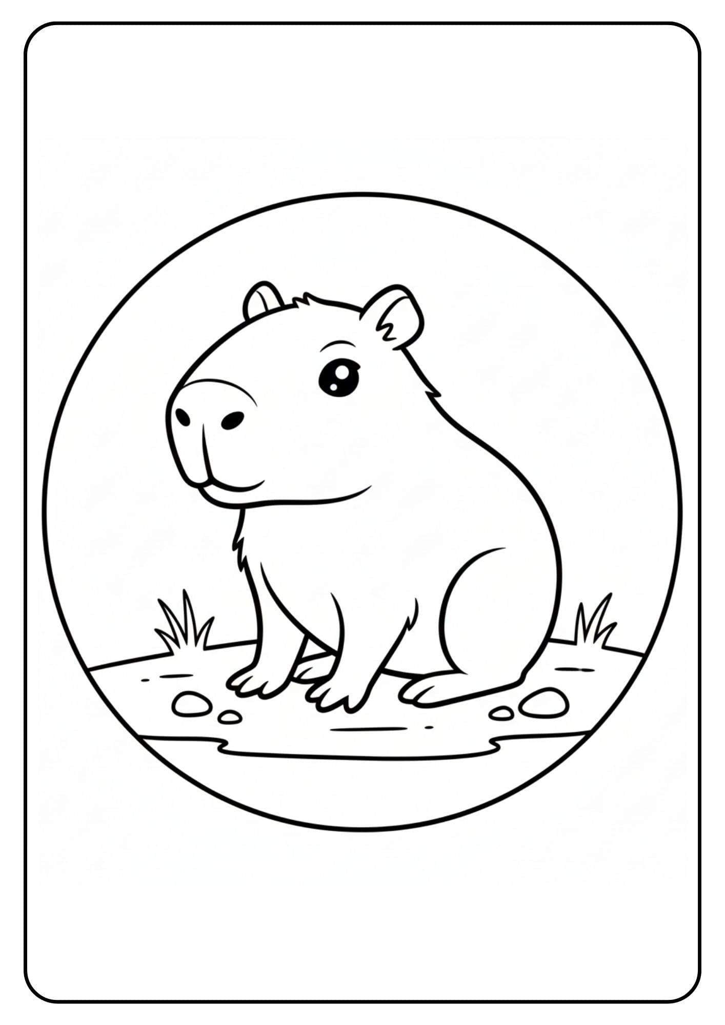 Capybara schattig op gras