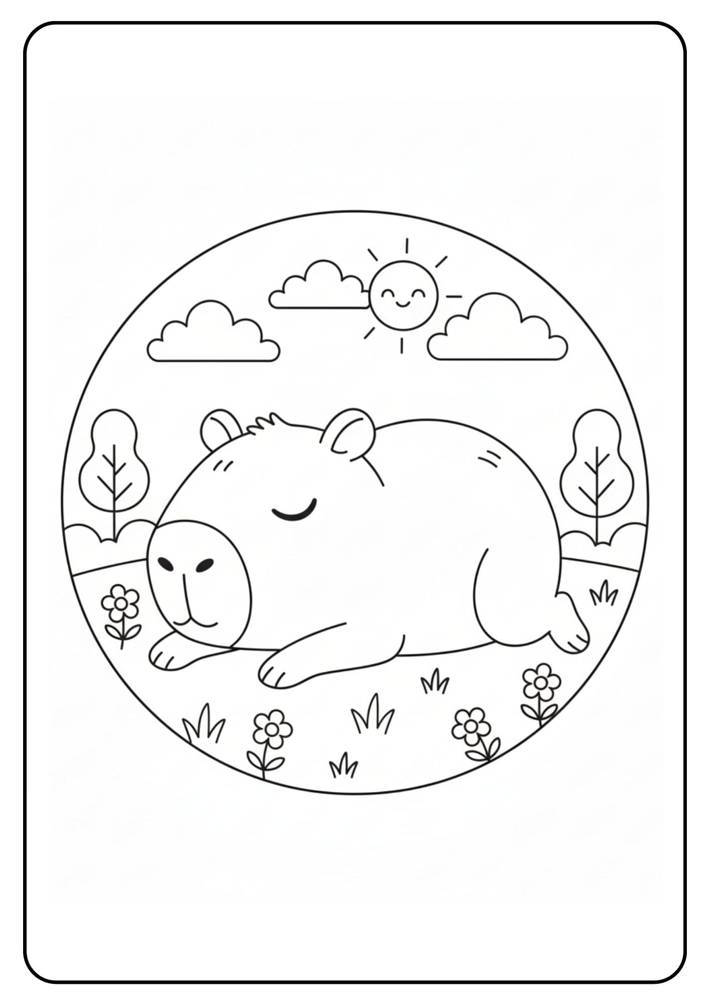 Capybara schattig relax pose