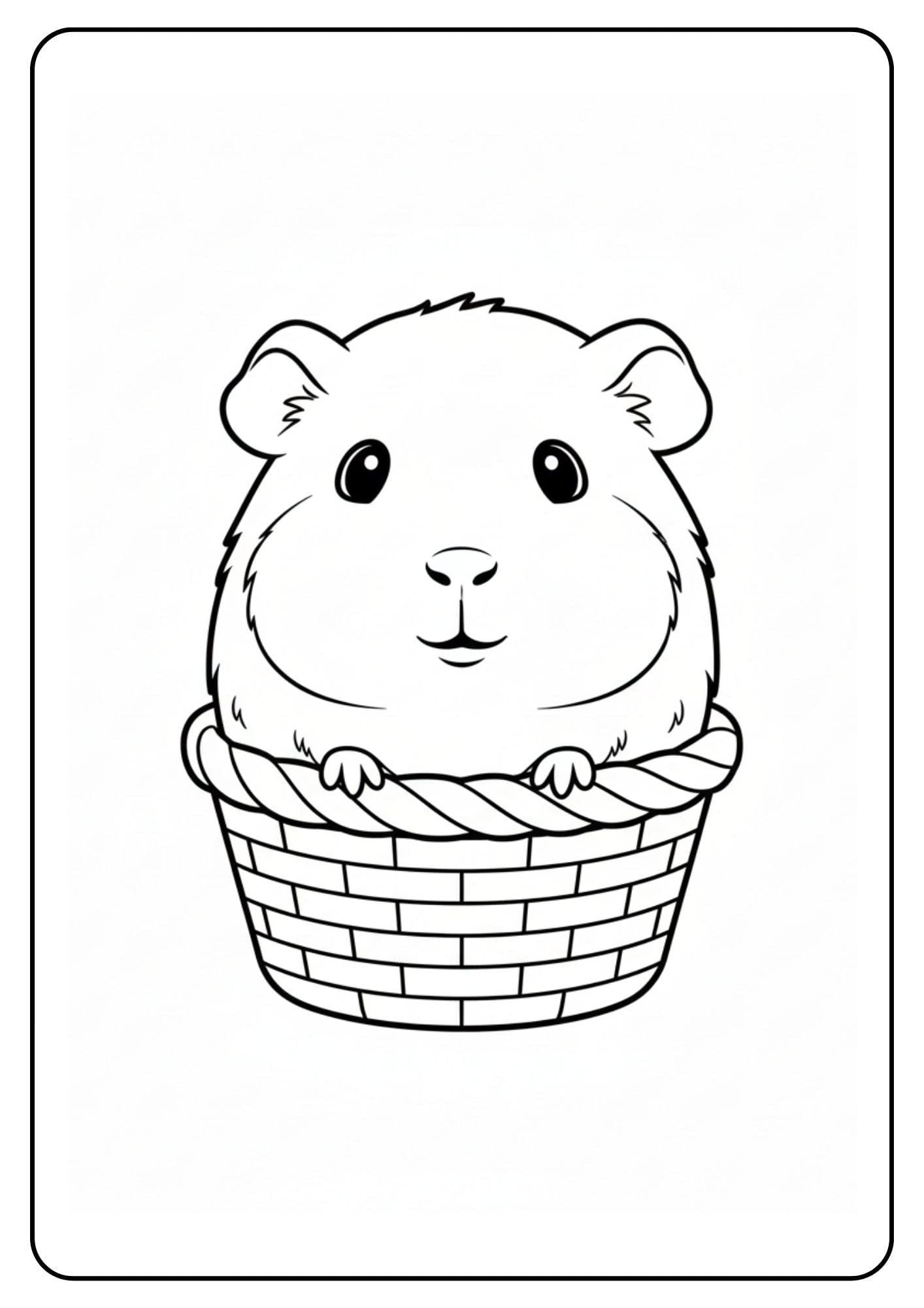 Cavia schattig in mandje