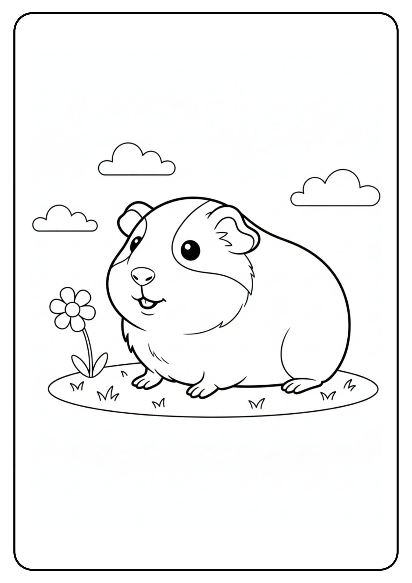 Cavia schattig met bloem