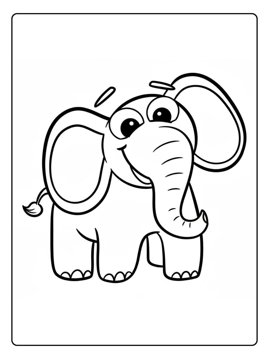 De leukste kleurplaat olifant schattig om gratis te downloaden