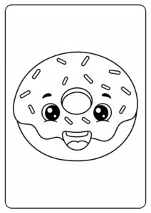 Donut schattig met gezichtje