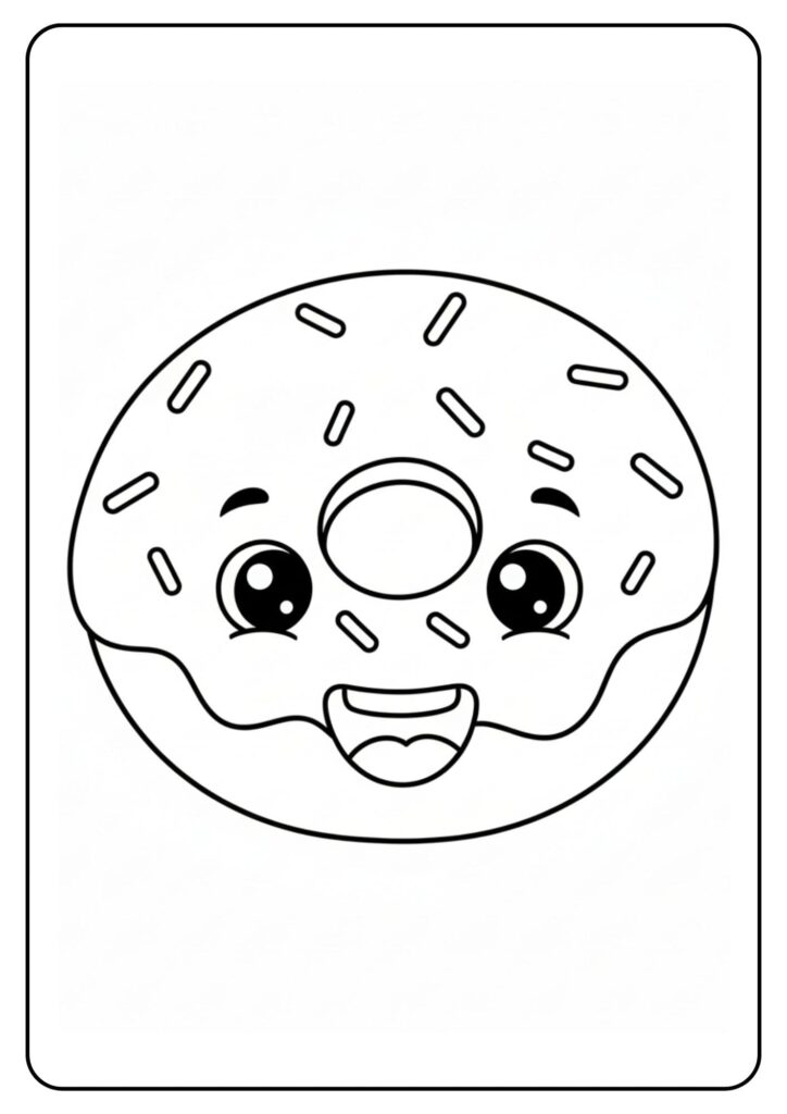 Donut schattig met gezichtje