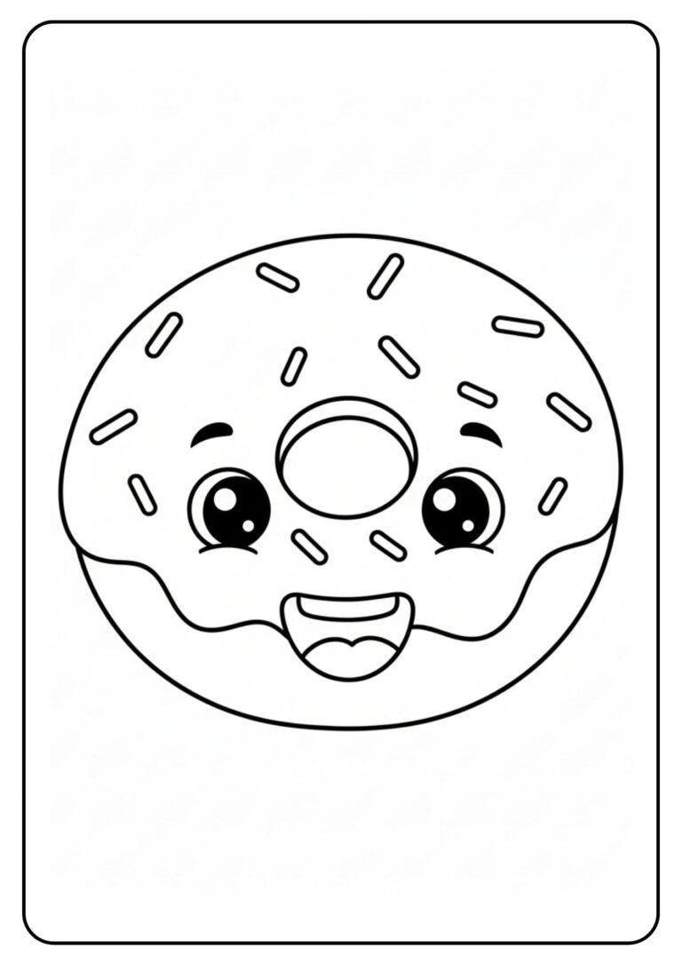 Donut schattig met gezichtje