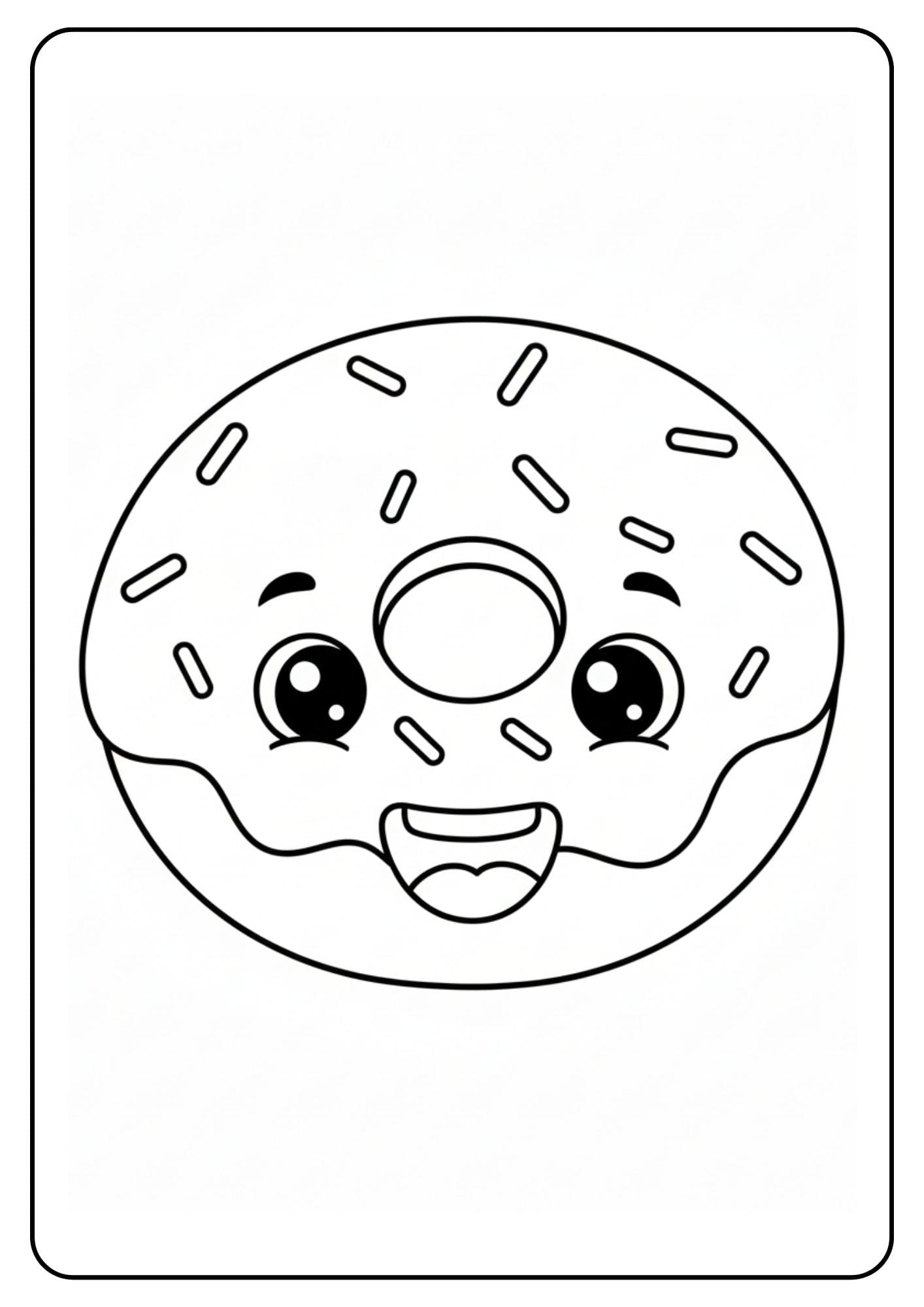 Donut schattig met gezichtje