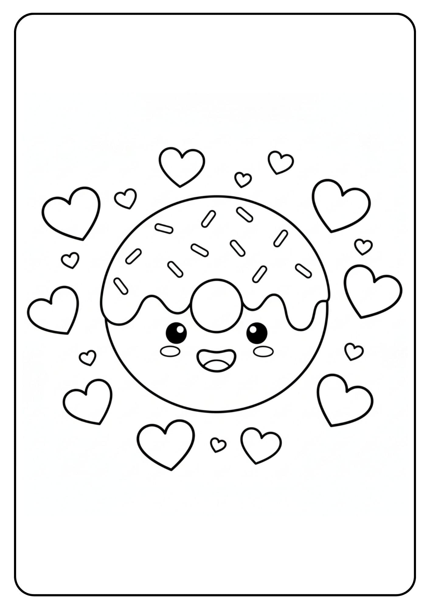 Donut schattig met hartjes