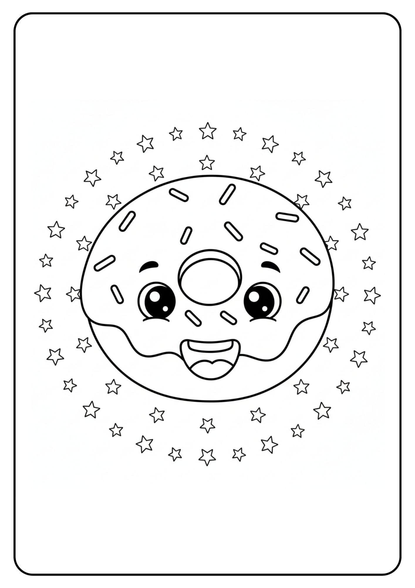 Donut schattig met sterretjes