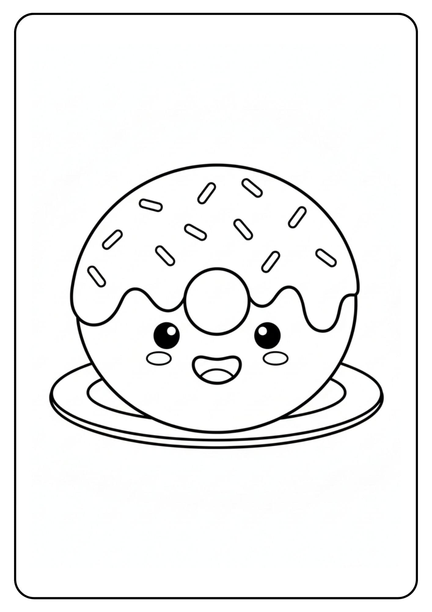 Donut schattig op bord