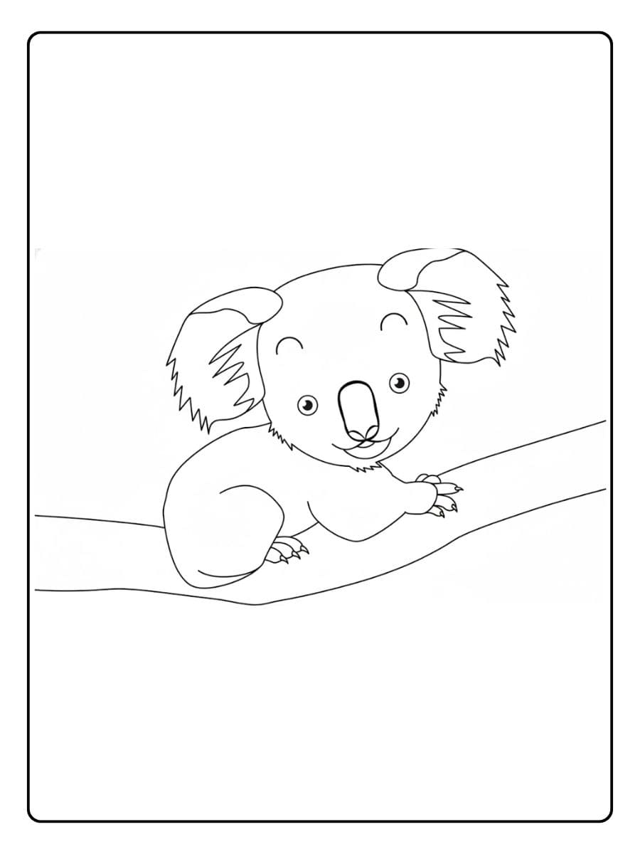 Eenhoorn als kleurplaat voor koala liefhebbers Kleurplaat koala schattig