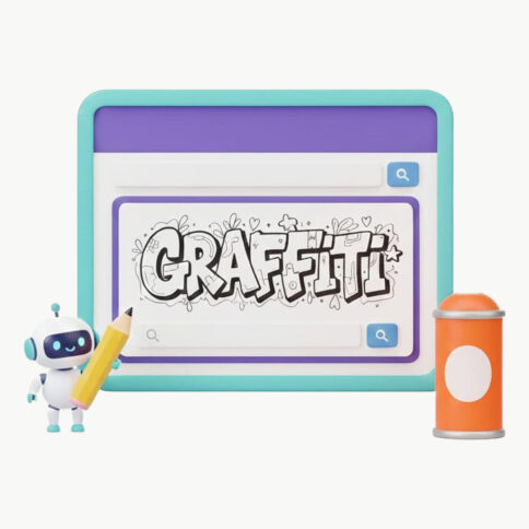 Graffiti kleurplaat generator 1