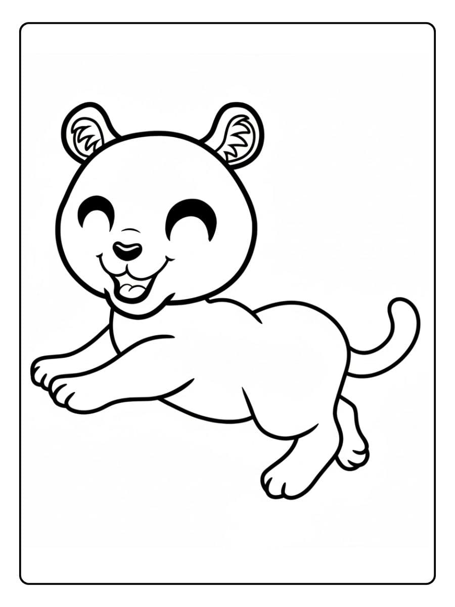 Gratis kleurplaat panter schattig