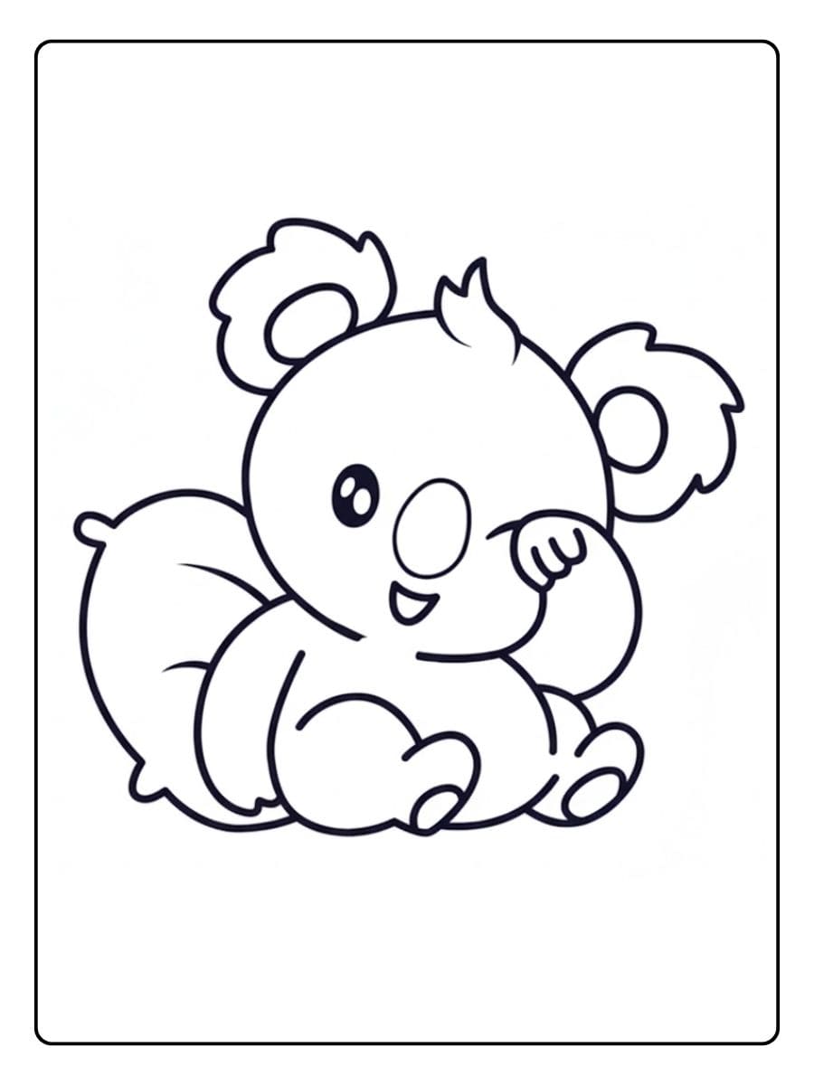 Grote lijnen koala met baby kleurplaat koala schattig