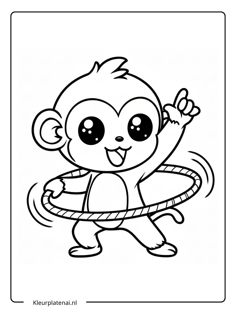 Kleurplaat Aap Schattig (16)