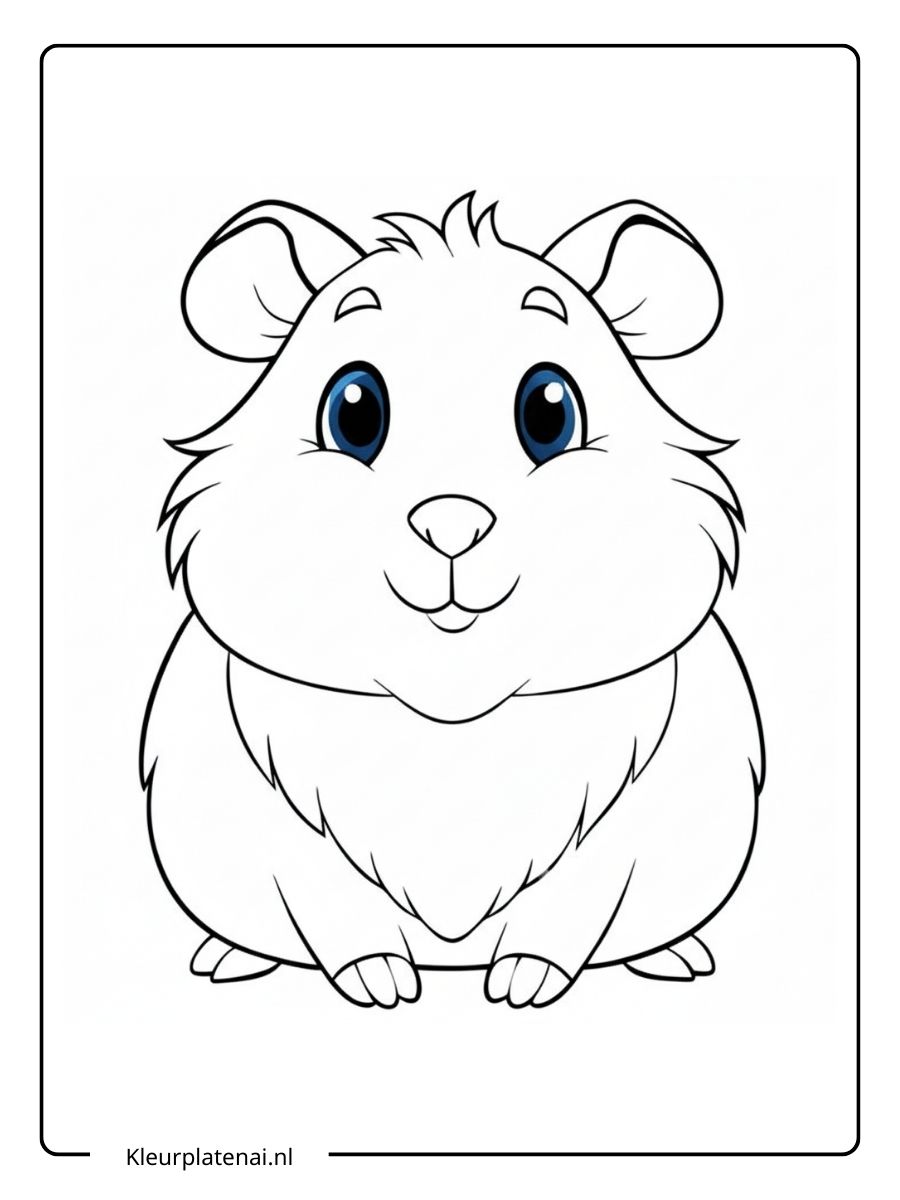 Kleurplaat Cavia Schattig (13)
