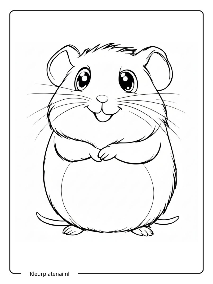 Kleurplaat Cavia Schattig (14)