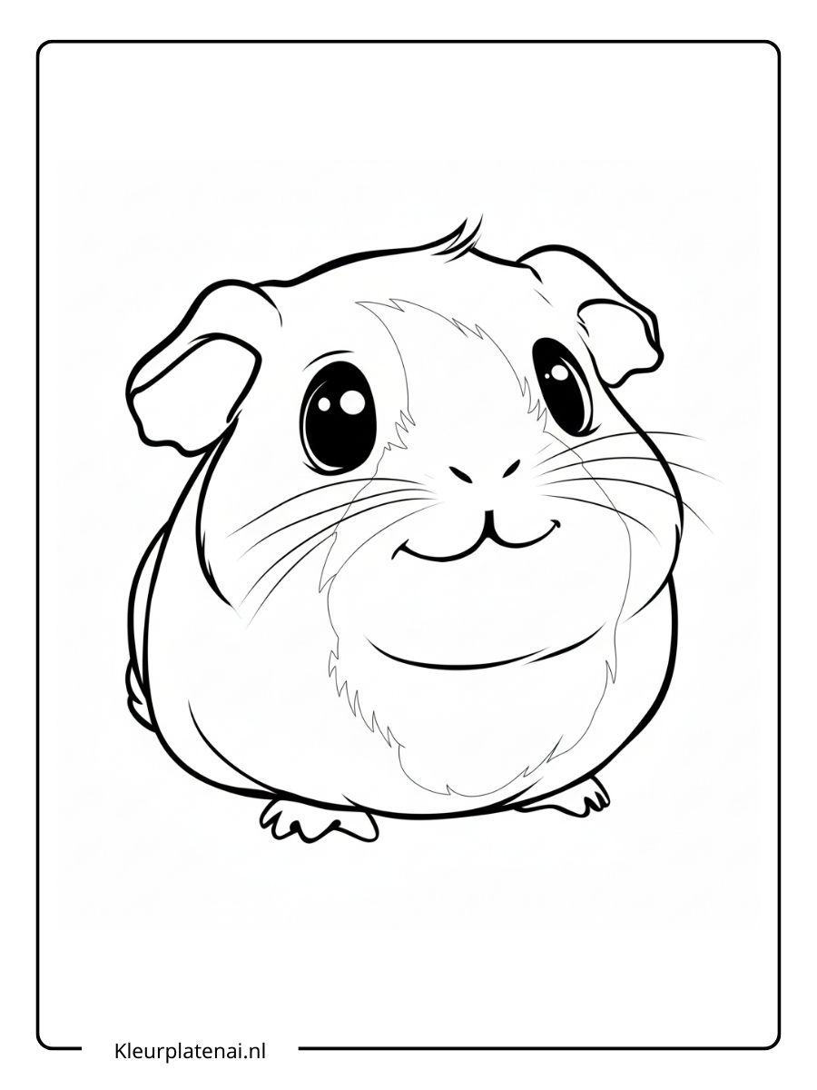 Kleurplaat Cavia Schattig (15)