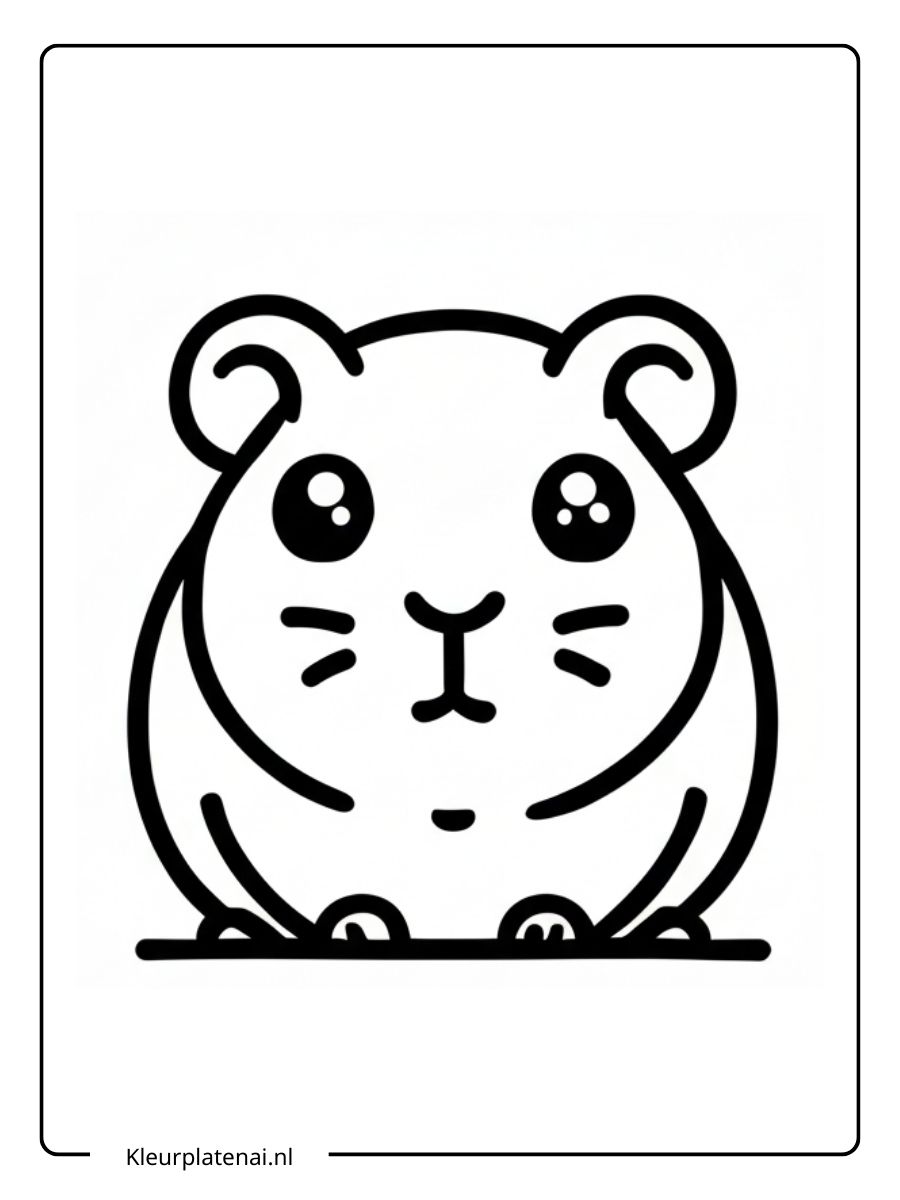 Kleurplaat Cavia Schattig (16)