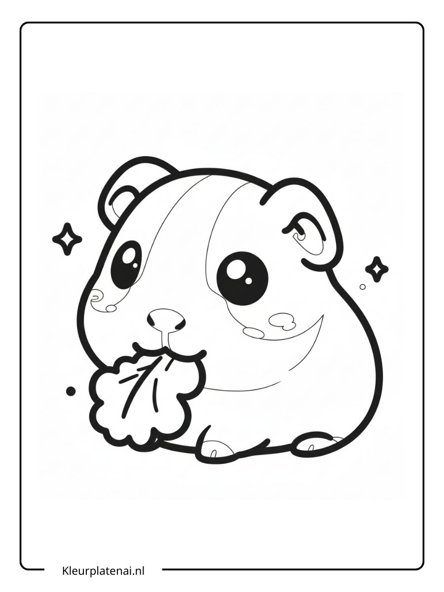 Kleurplaat Cavia Schattig (3)