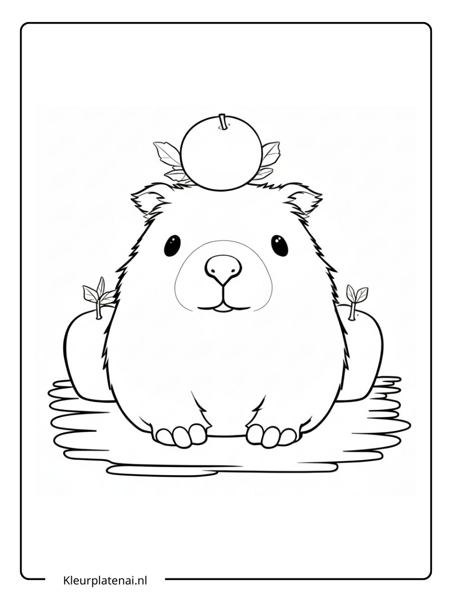 Kleurplaat Cavia Schattig (4)