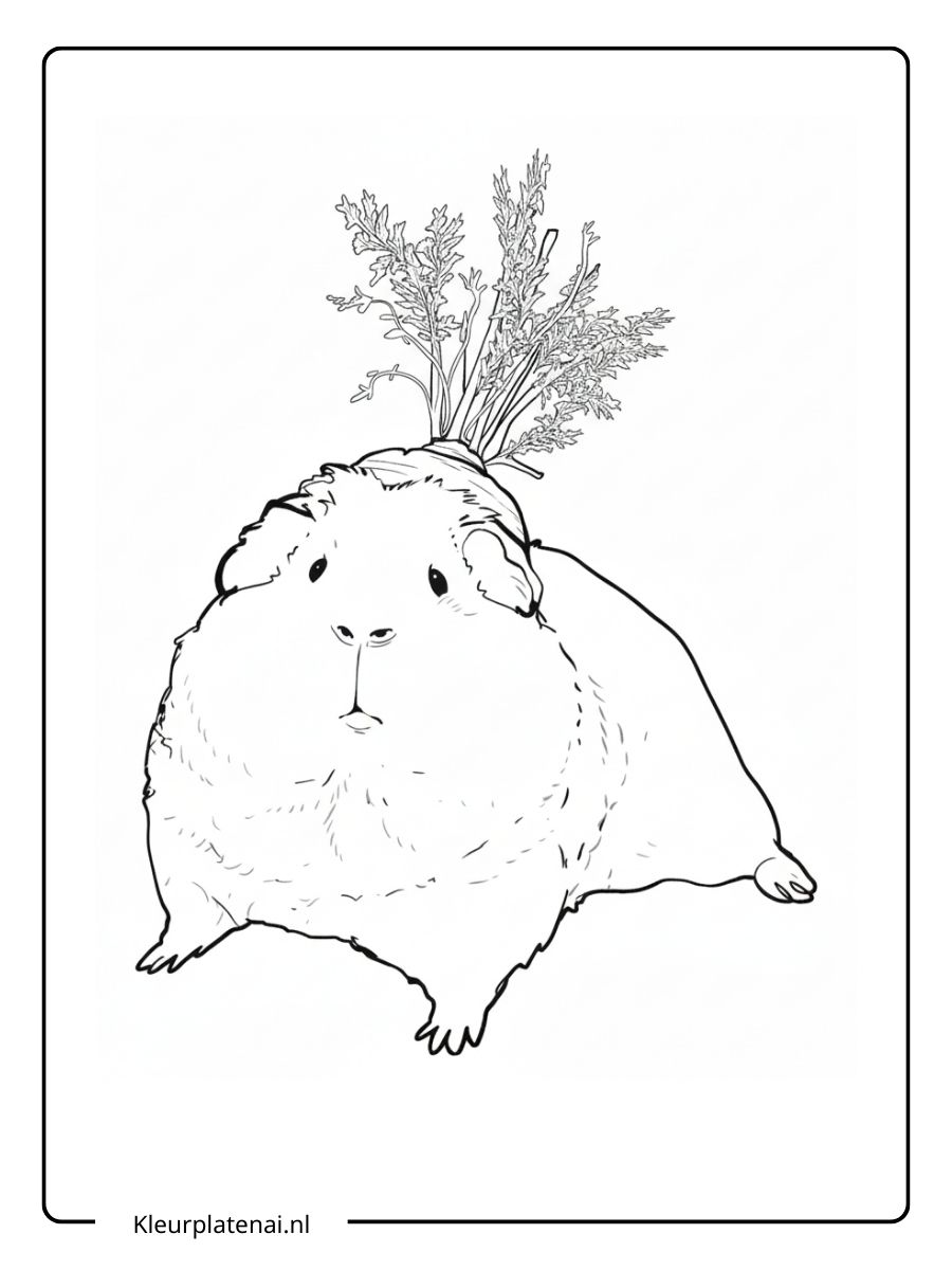 Kleurplaat Cavia Schattig (6)