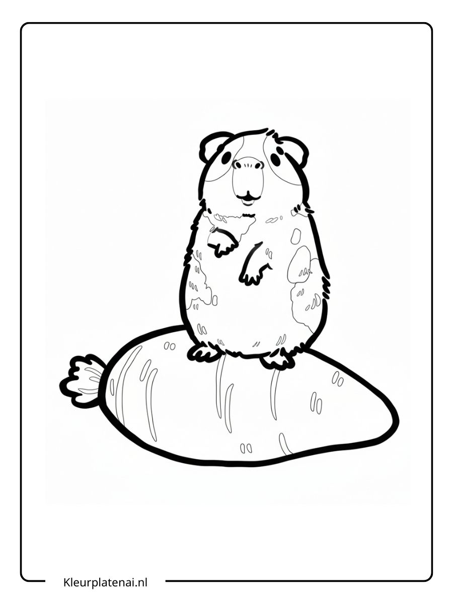 Kleurplaat Cavia Schattig (7)