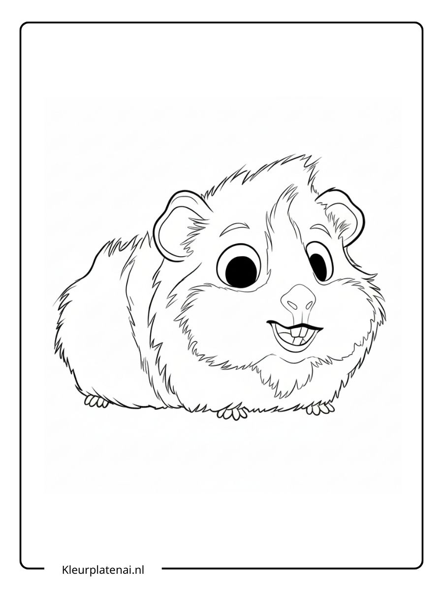 Kleurplaat Cavia Schattig (8)