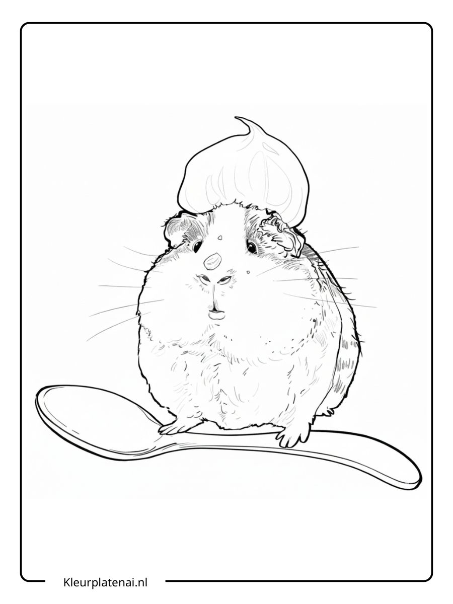 Kleurplaat Cavia Schattig (9)
