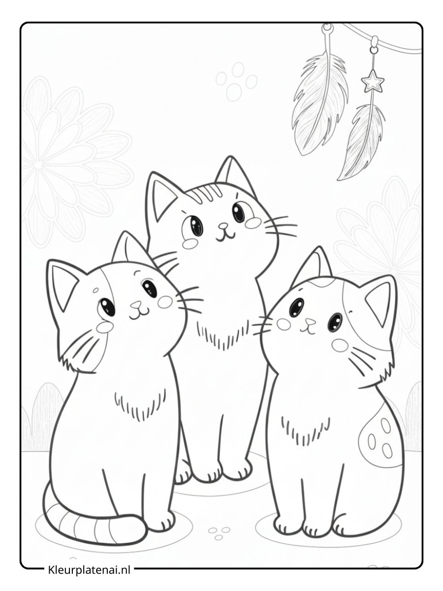 Kleurplaat Kitten Schattig (12)