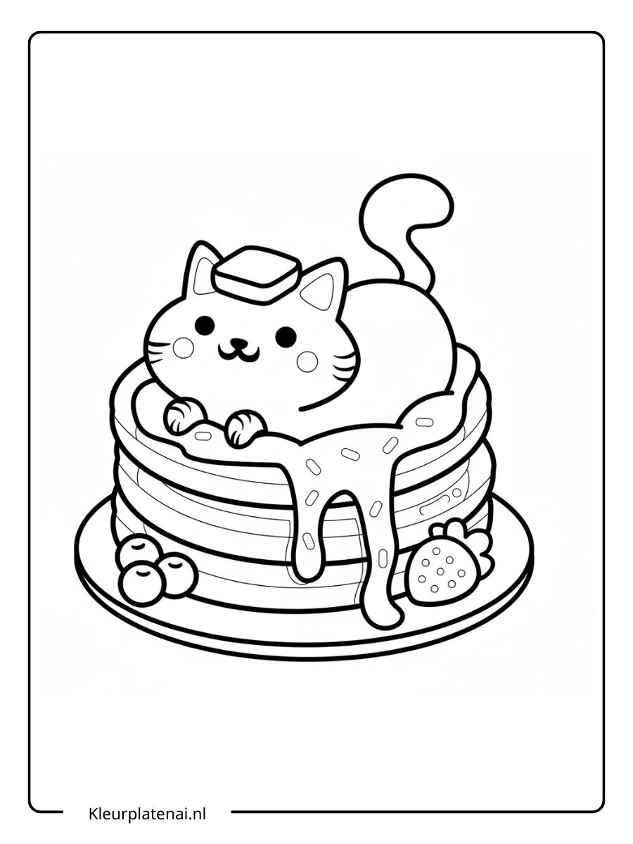 Kleurplaat Kitten Schattig (15)