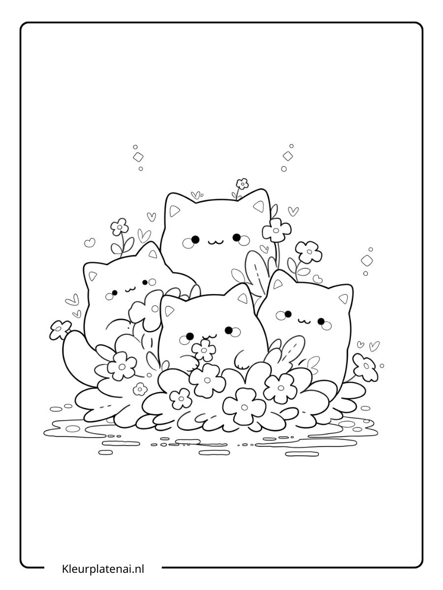 Kleurplaat Kitten Schattig (17)