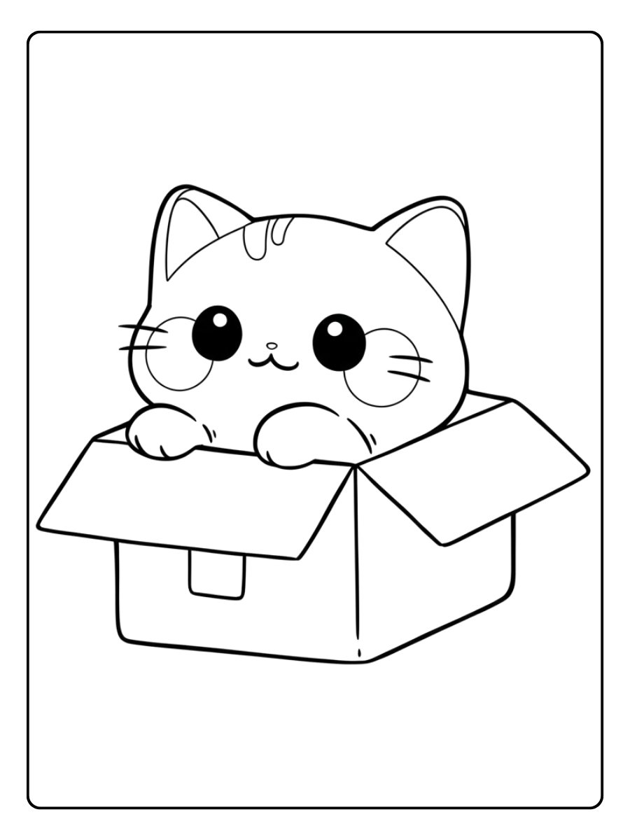 Kleurplaat Kitten Schattig De Kleine Kat knuffelt een Hartje