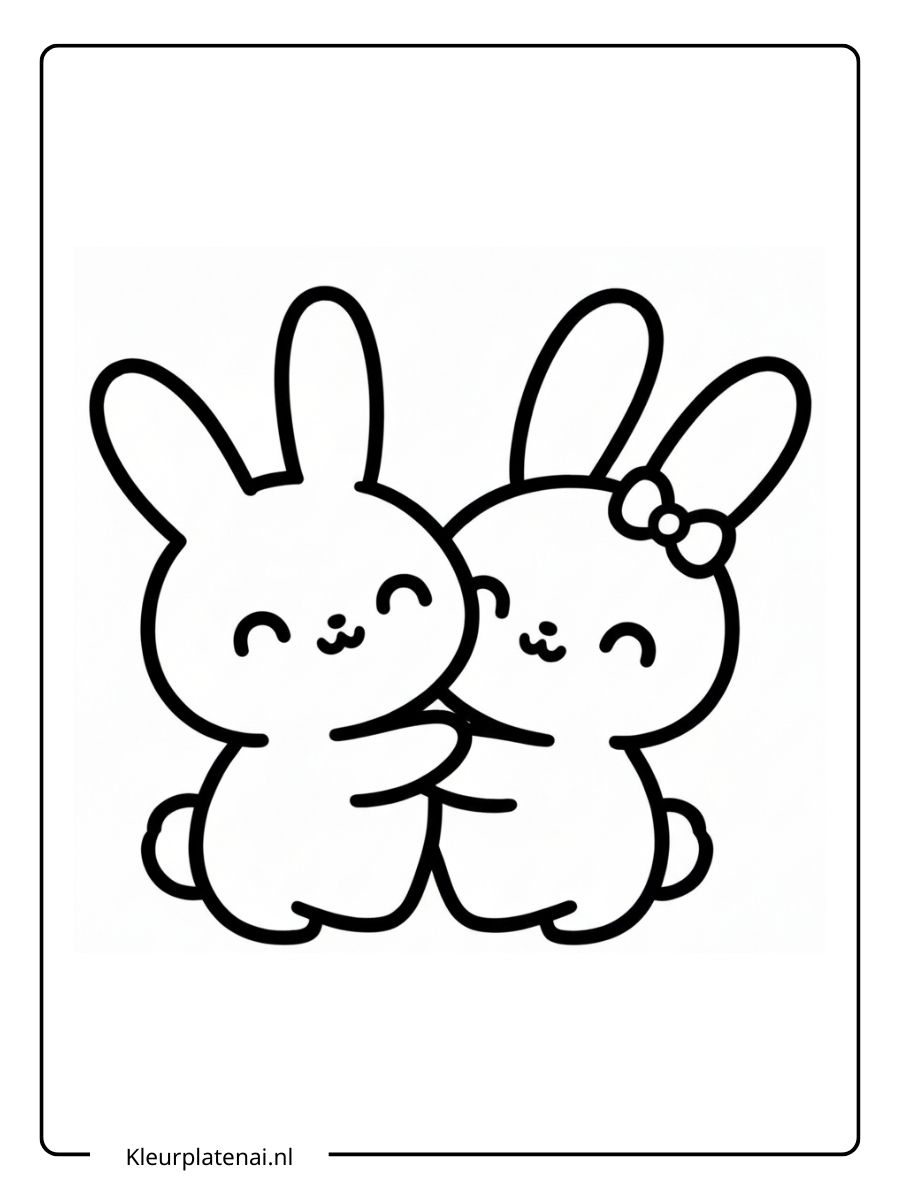 Kleurplaat Konijn Schattig (12)