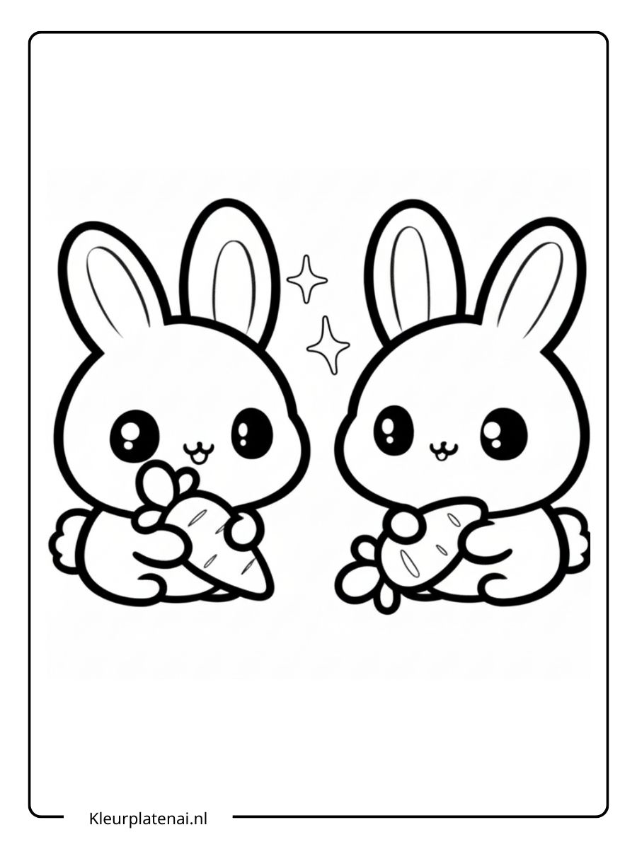 Kleurplaat Konijn Schattig (13)