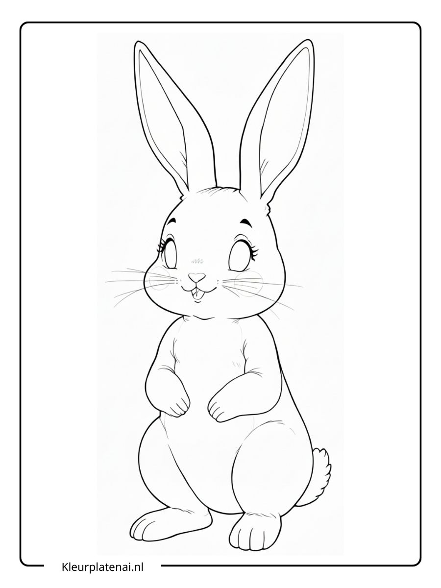 Kleurplaat Konijn Schattig (18)