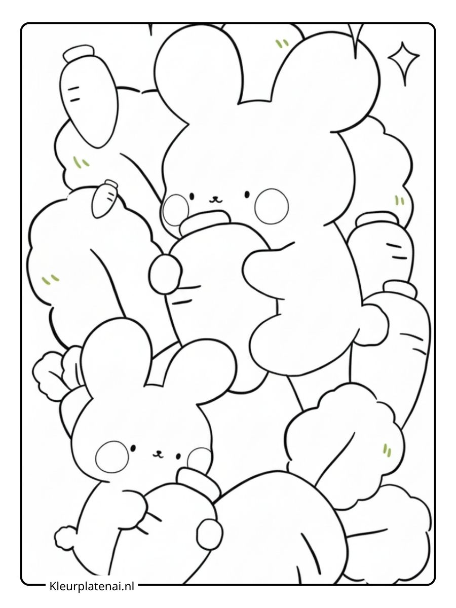 Kleurplaat Konijn Schattig (2)