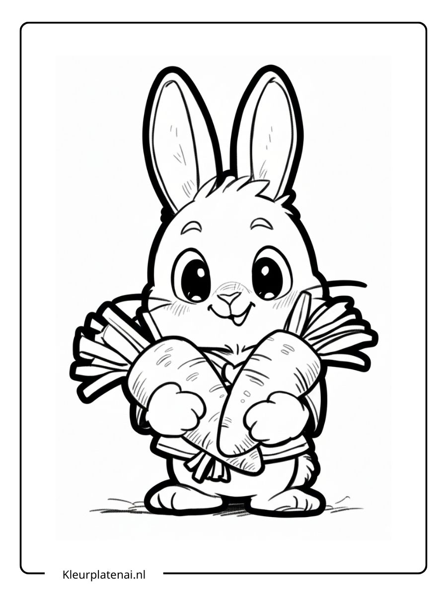Kleurplaat Konijn Schattig (6)