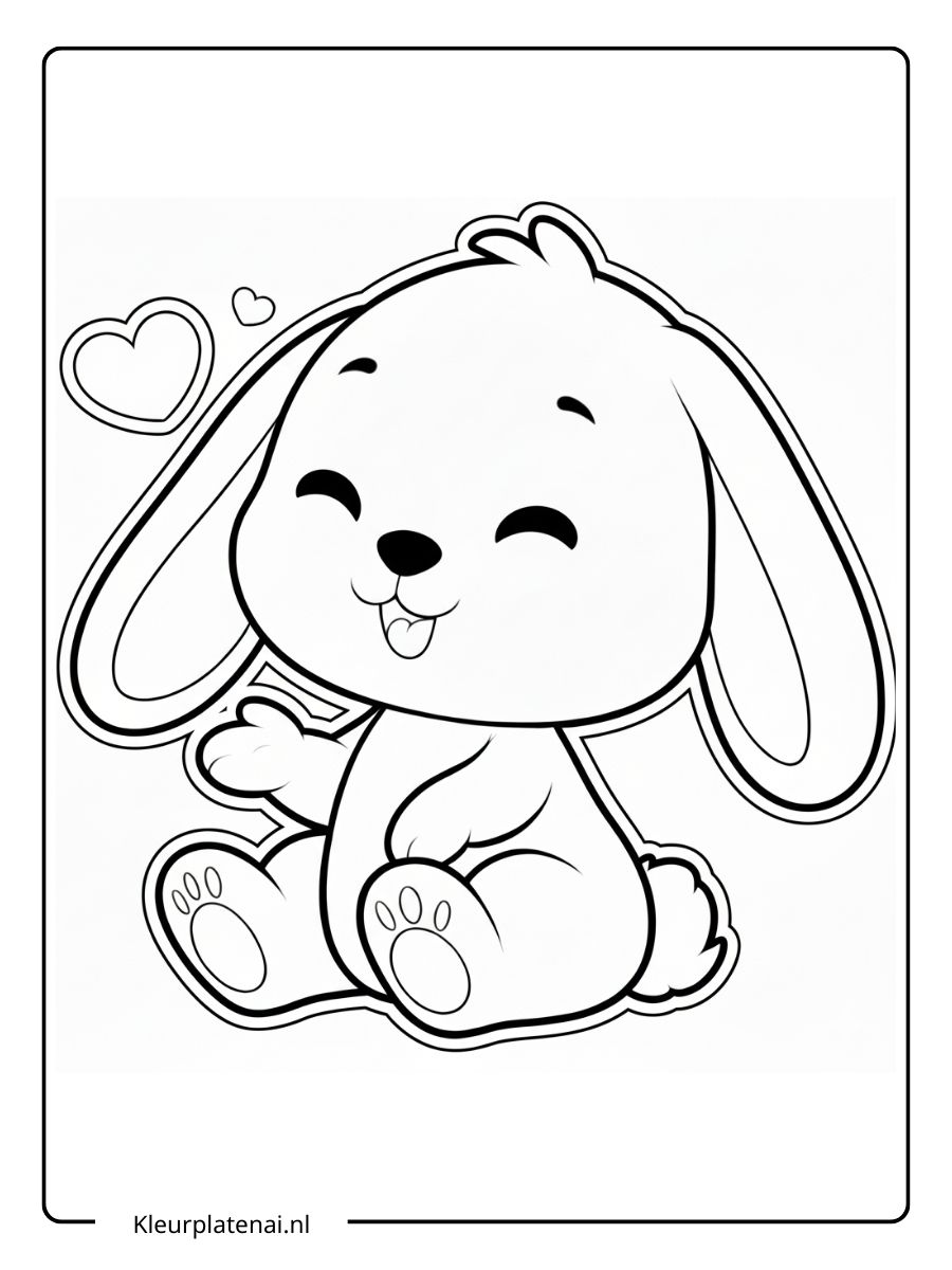 Kleurplaat Konijn Schattig (7)