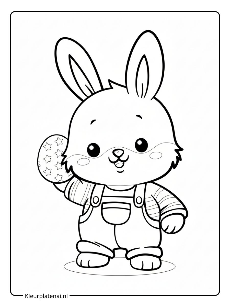Kleurplaat Konijn Schattig