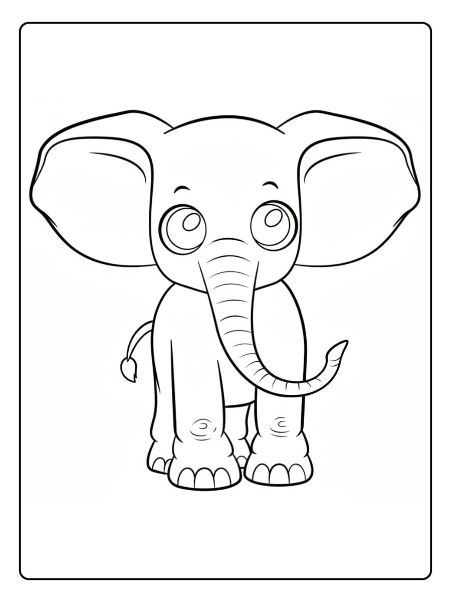 Kleurplaat Olifant Schattig Een Lieve Tekening om in te Kleuren
